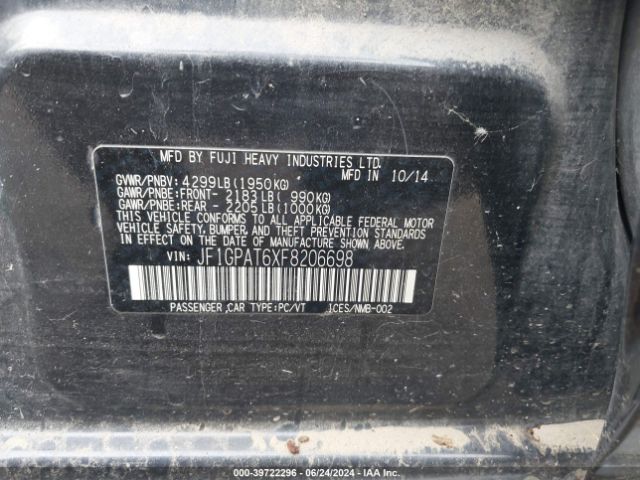 JF1GPAT6XF8206698 Subaru Impreza 2.0i Sport Premium