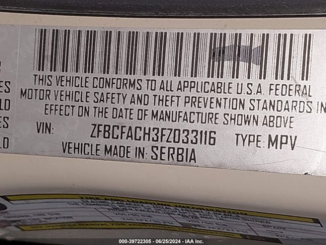 ZFBCFACH3FZ033116 Fiat 500l Lounge