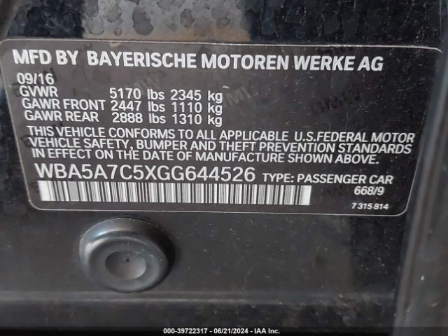 WBA5A7C5XGG644526 BMW 528i Xdrive