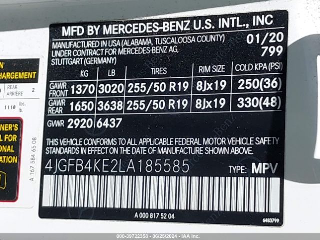 4JGFB4KE2LA185585 Mercedes-Benz Gle 350 4matic