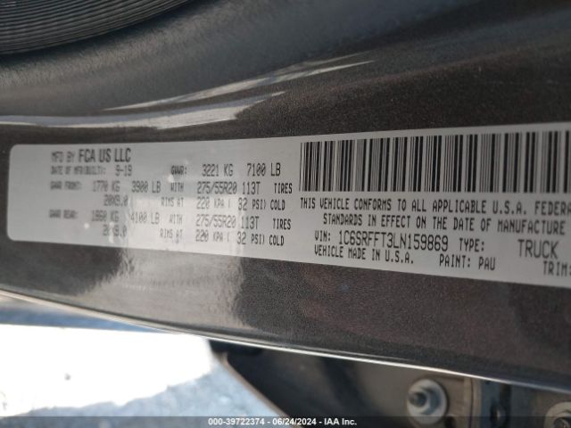 1C6SRFFT3LN159869 RAM 1500 Big Horn  4x4 5'7 Box