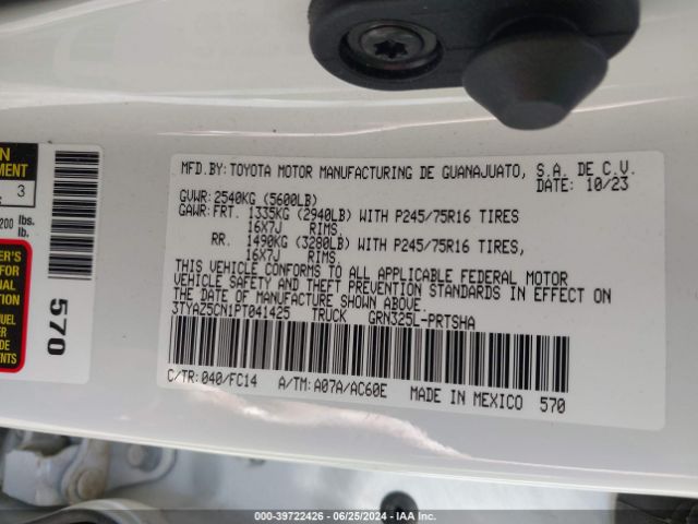 3TYAZ5CN1PT041425 Toyota Tacoma Sr5 V6