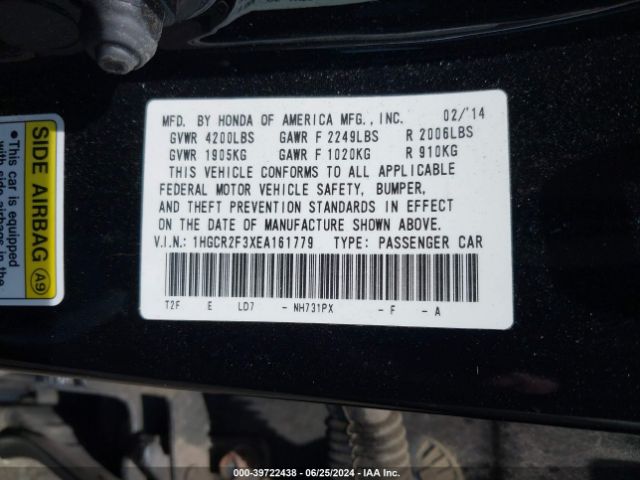 1HGCR2F3XEA161779 Honda ACCORD LX
