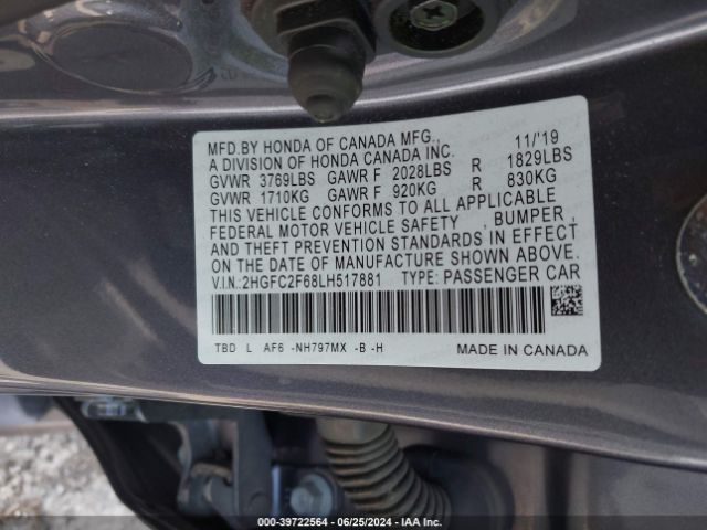 2HGFC2F68LH517881 Honda Civic Lx