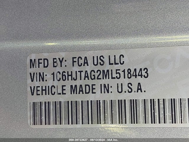 1C6HJTAG2ML518443 Jeep Gladiator Willys 4x4