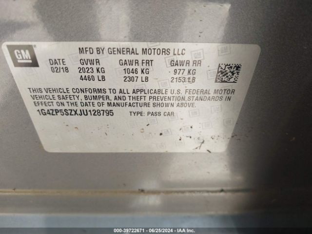 1G4ZP5SZXJU128795 Buick Lacrosse Essence