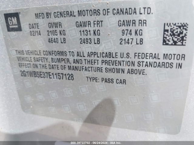 2G1WB5E37E1157128 Chevrolet Impala Limited Lt
