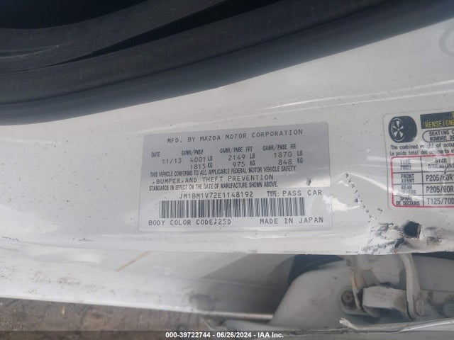 JM1BM1V72E1148192 Mazda Mazda3 I Touring