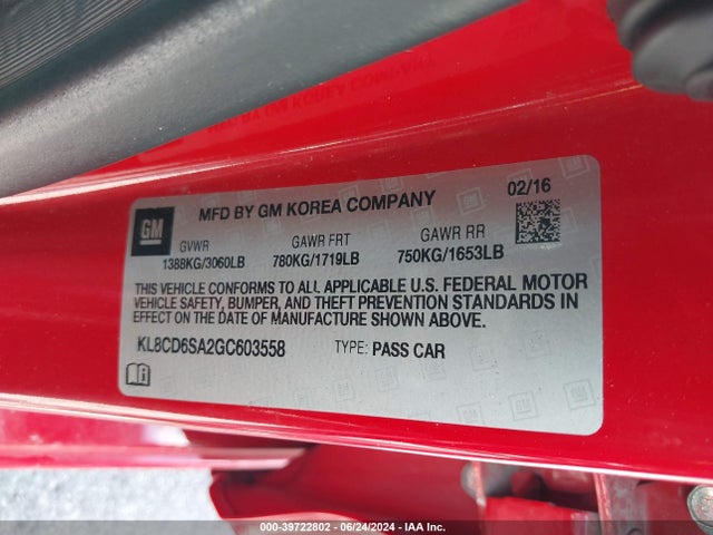 Chevrolet Spark 1lt Cvt 2016 KL8CD6SA2GC603558 Image 9
