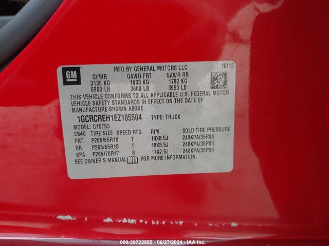 Chevrolet Silverado 1500 2lt 2014 1GCRCREH1EZ185504 Image 9