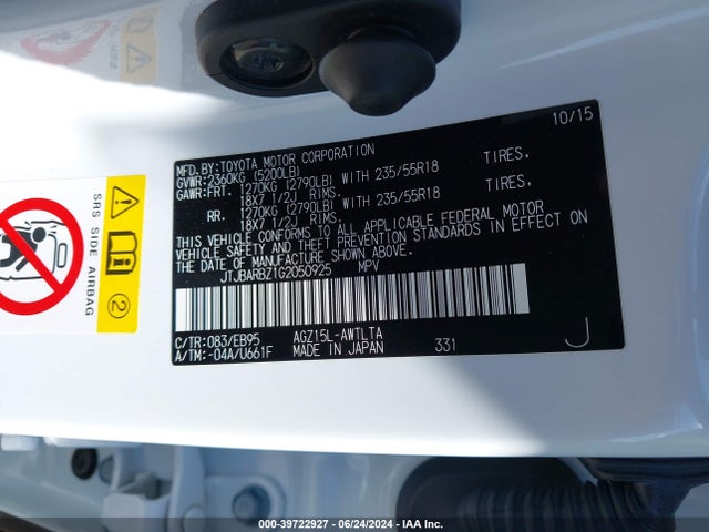 JTJBARBZ1G2050925 Lexus Nx 200t F Sport