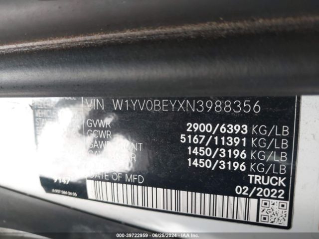 2022 MERCEDES-BENZ METRIS W1YV0BEYXN3988356 Photo 8