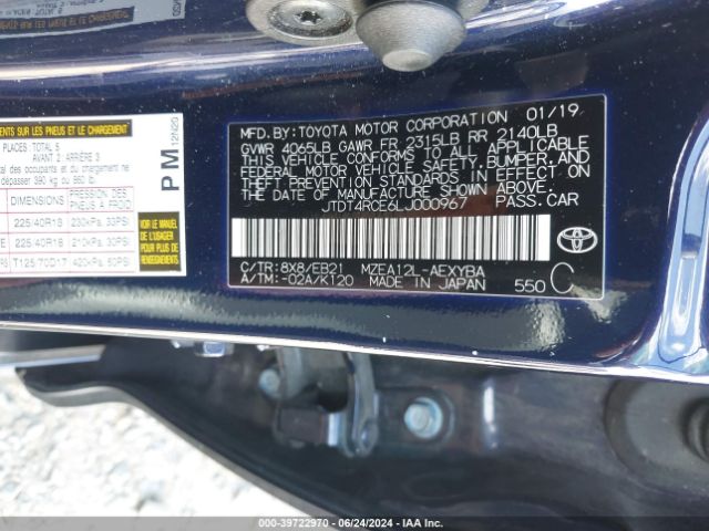 JTDT4RCE6LJ000967 Toyota Corolla Xse