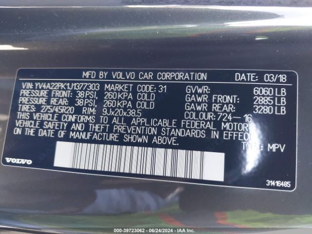 2018 VOLVO XC90 YV4A22PK1J1377303 Photo 8