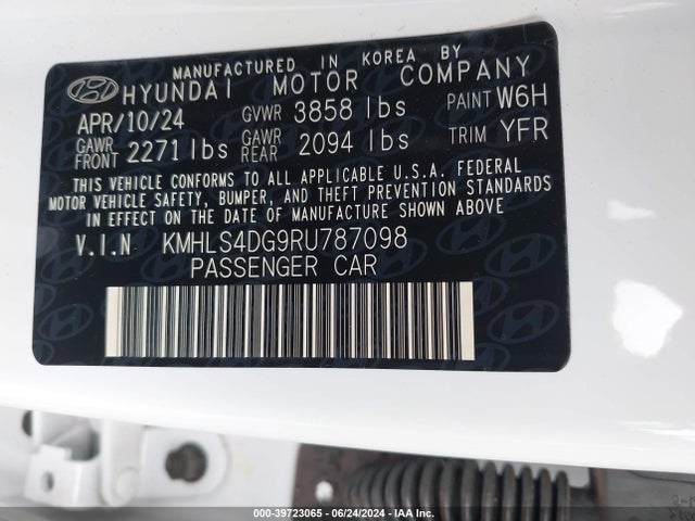 Hyundai ELANTRA SEL 2024 KMHLS4DG9RU787098 Image 9
