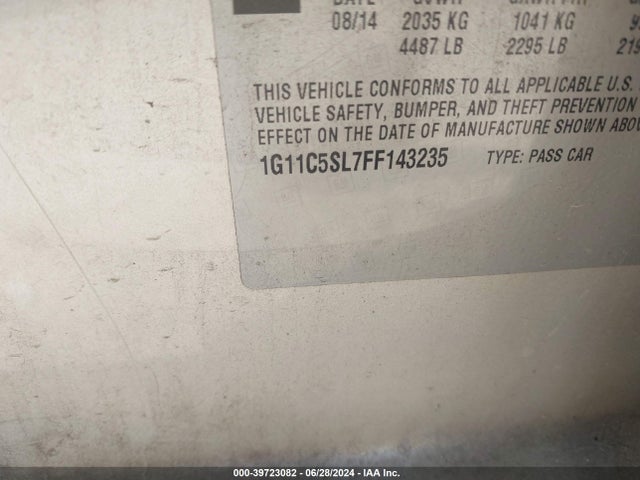 Chevrolet MALIBU 1LT 2015 1G11C5SL7FF143235 Image 9