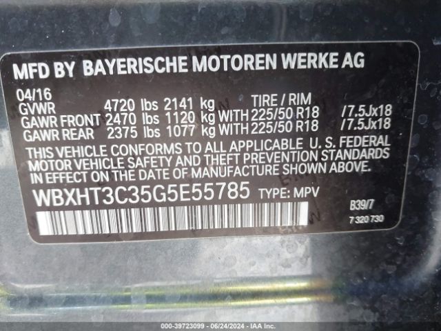 WBXHT3C35G5E55785 BMW X1 Xdrive28i