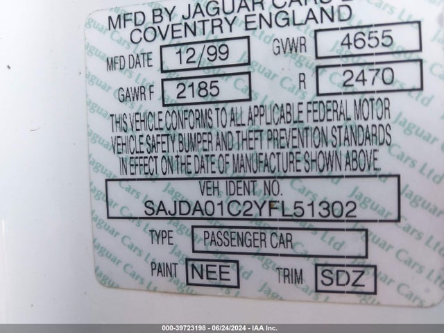 2000 JAGUAR S-TYPE SAJDA01C2YFL51302 Photo 8