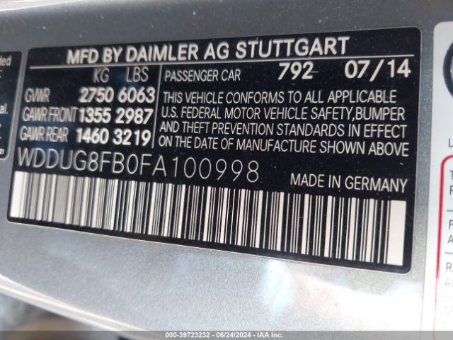 WDDUG8FB0FA100998 Mercedes-Benz S 550 4matic
