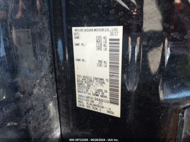 1N4AA6AP3JC366010 Nissan Maxima 3.5 Sl