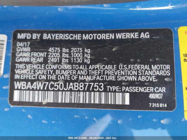 WBA4W7C50JAB87753 BMW 440I