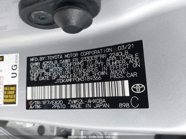 Toyota Prius Prime Limited 2021 JTDKAMFP0M3189366 Image 9