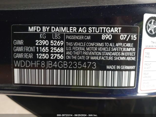 WDDHF8JB4GB235473 Mercedes-Benz E 350 4matic