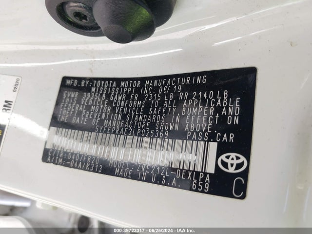 Toyota COROLLA LE 2020 5YFEPRAE3LP025369 Image 9