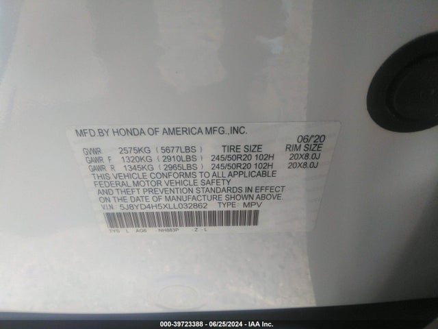 Acura Mdx Technology Package 2020 5J8YD4H5XLL032862 Image 9
