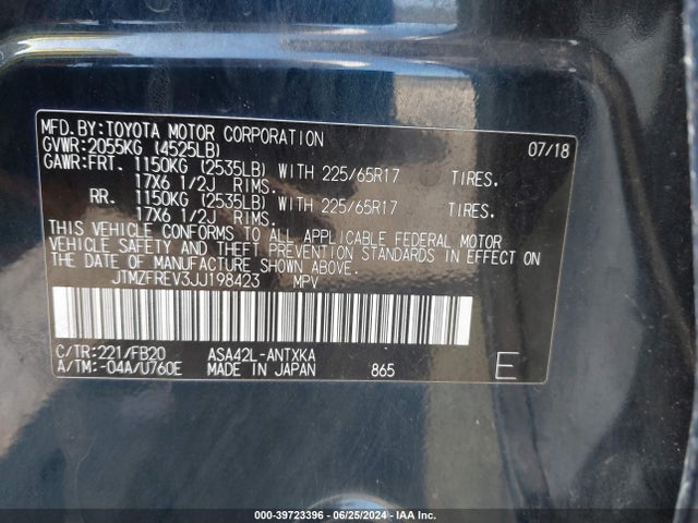 Toyota RAV4 LE 2018 JTMZFREV3JJ198423 Image 9