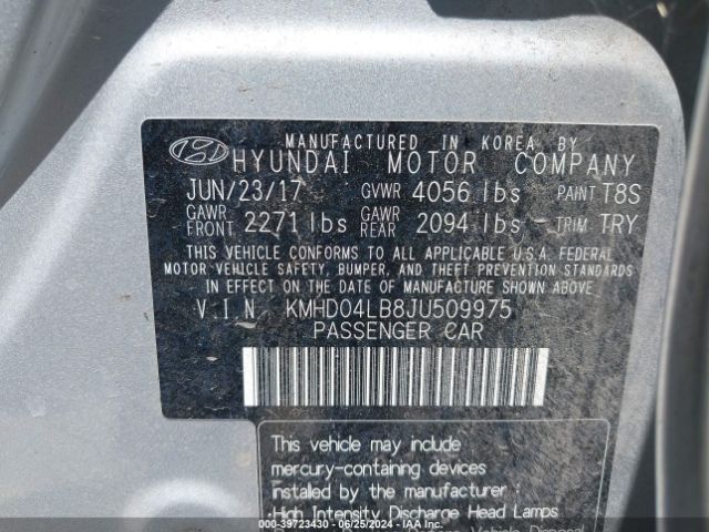 KMHD04LB8JU509975 Hyundai Elantra Sport