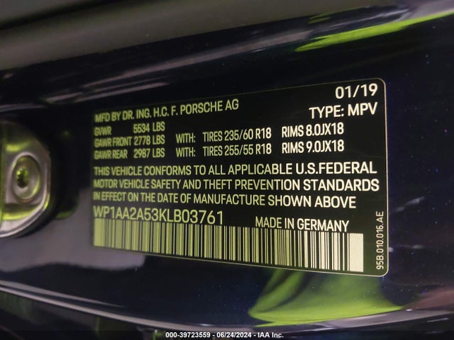 2019 PORSCHE MACAN WP1AA2A53KLB03761 Photo 8