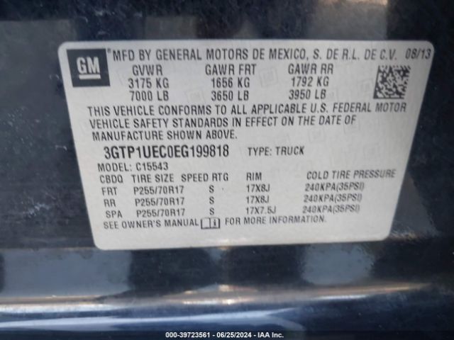 GMC Sierra 1500 Sle 2014 3GTP1UEC0EG199818 Image 9