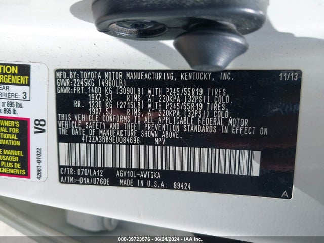 Toyota Venza Xle 2014 4T3ZA3BB9EU084696 Image 9