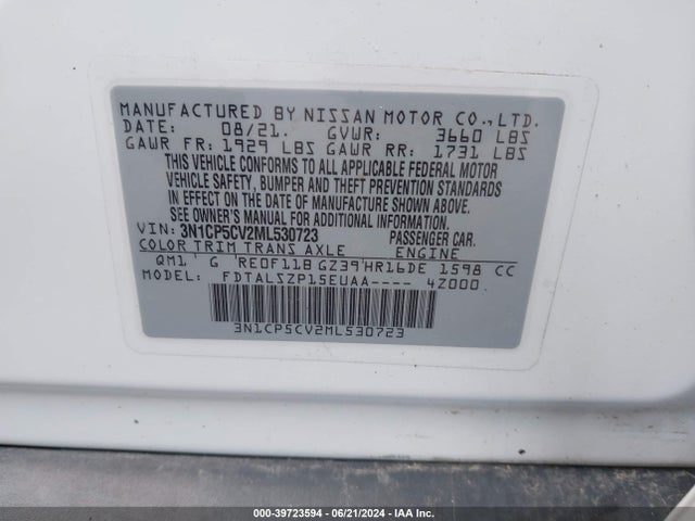 Nissan Kicks Sv Xtronic Cvt 2021 3N1CP5CV2ML530723 Image 9