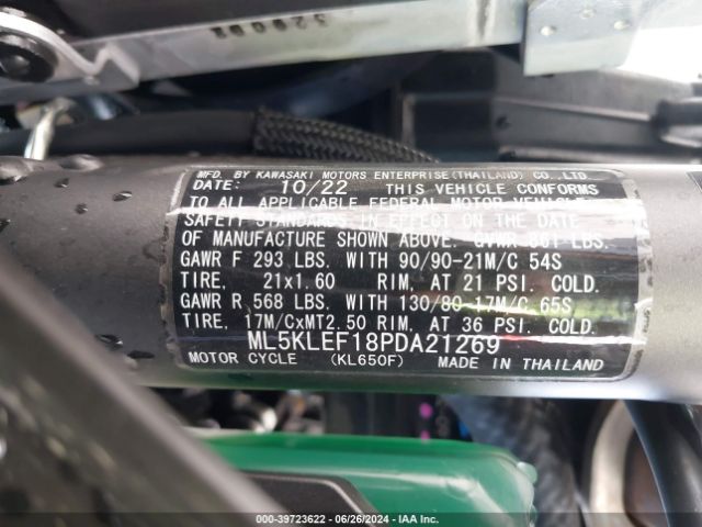 2023 KAWASAKI KL650 ML5KLEF18PDA21269 Photo 9