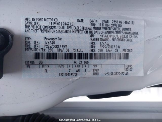 1FADP5CU9EL512196 Ford C-max Energi Sel