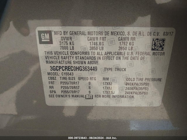 Chevrolet Silverado 1500 1lt 2017 3GCPCREC0HG363449 Image 9