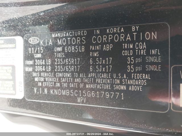 KNDMB5C15G6179771 KIA SEDONA LX