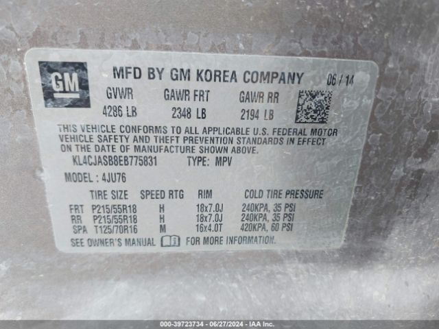 KL4CJASB8EB775831 Buick Encore