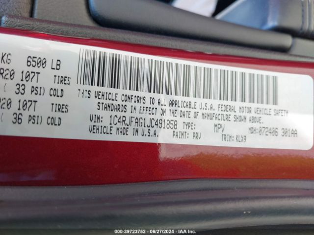 1C4RJFAG1JC491858 Jeep Grand Cherokee Altitude 4x4