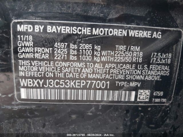 WBXYJ3C53KEP77001 BMW X2 Sdrive28i