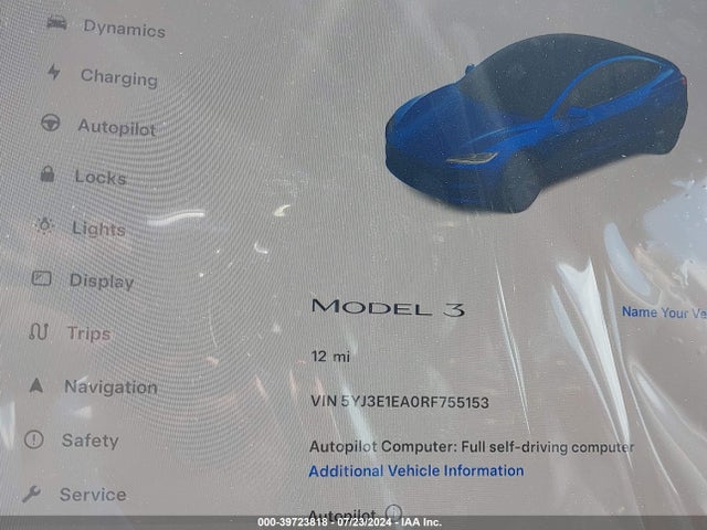2024 TESLA MODEL 3 5YJ3E1EA0RF755153 Photo 6