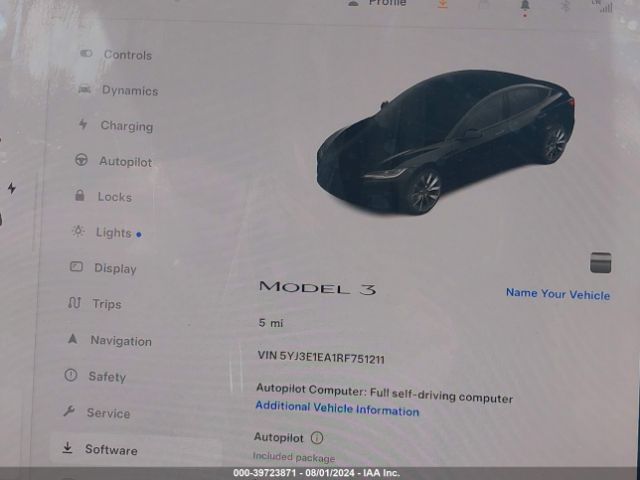 5YJ3E1EA1RF751211 Tesla Model 3 Rear-wheel Drive