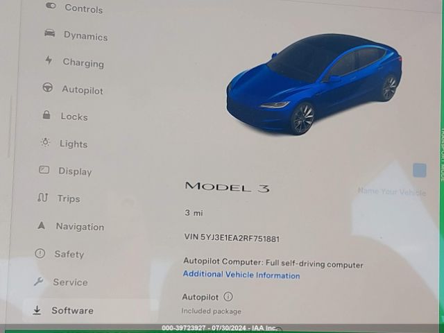 5YJ3E1EA2RF751881 Tesla Model 3 Rear-wheel Drive