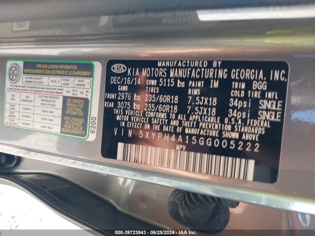 KIA Sorento 2.0t Ex 2016 5XYPH4A15GG005222 Image 9