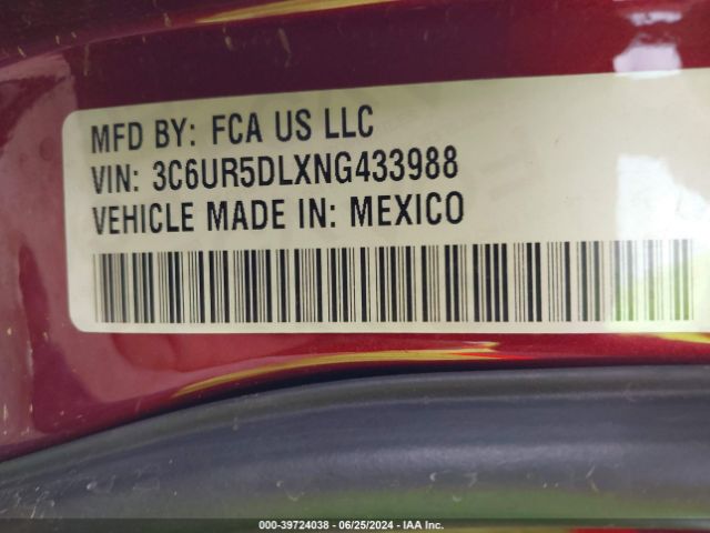 3C6UR5DLXNG433988 RAM 2500 Lone Star  4x4 6'4 Box