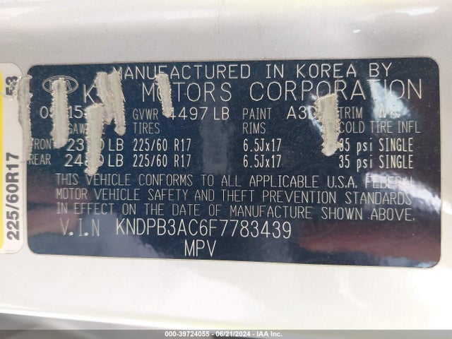 KIA Sportage Lx 2015 KNDPB3AC6F7783439 Image 9