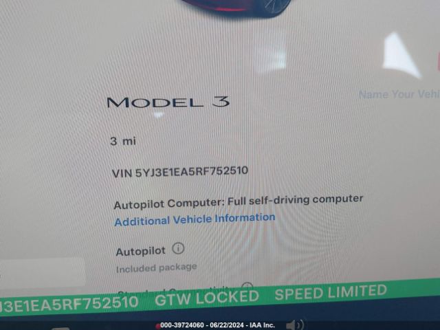 5YJ3E1EA5RF752510 Tesla Model 3 Rear-wheel Drive
