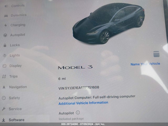 2024 TESLA MODEL 3 5YJ3E1EA6RF751608 Photo 6